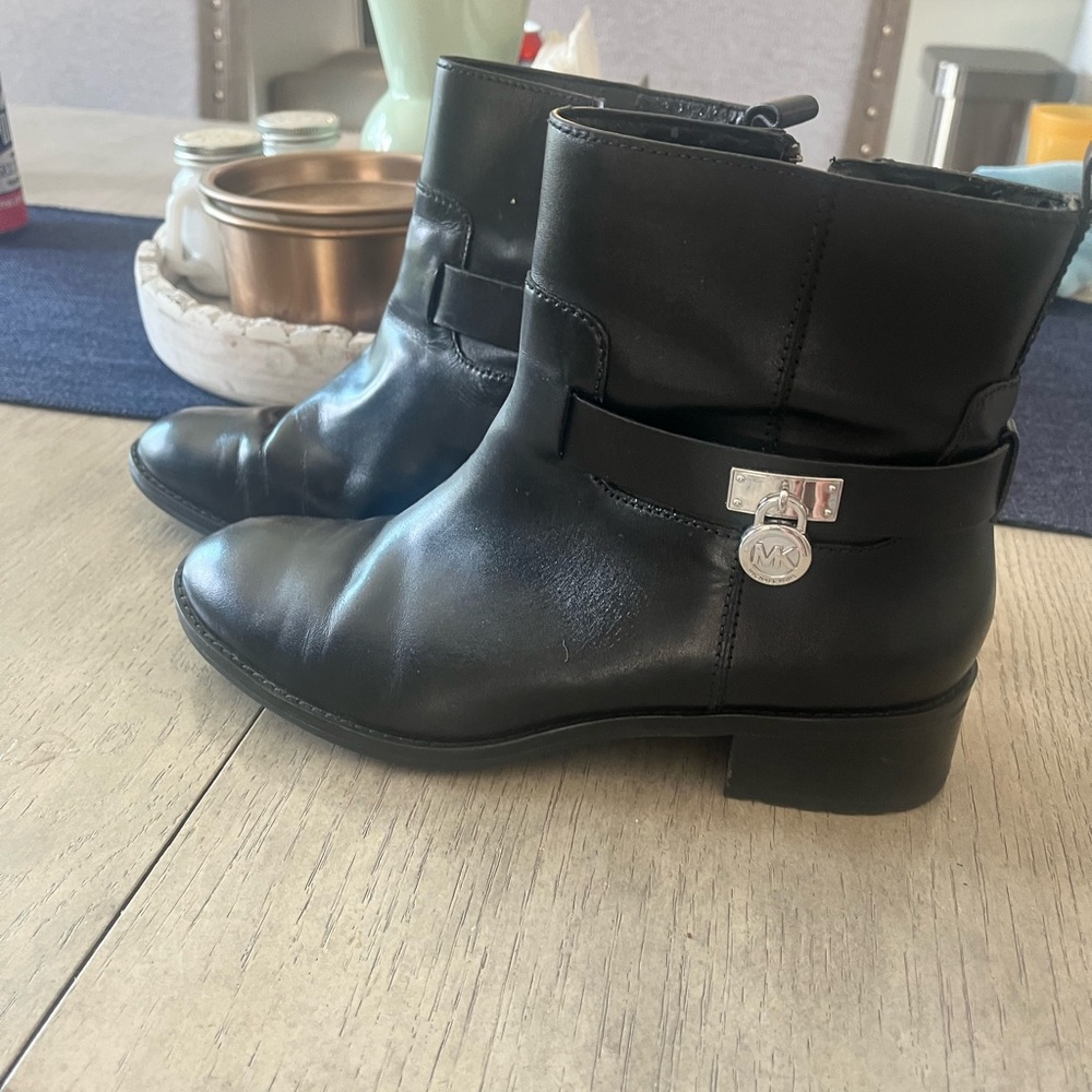 Michael Kors Black Leather Ankle Booties